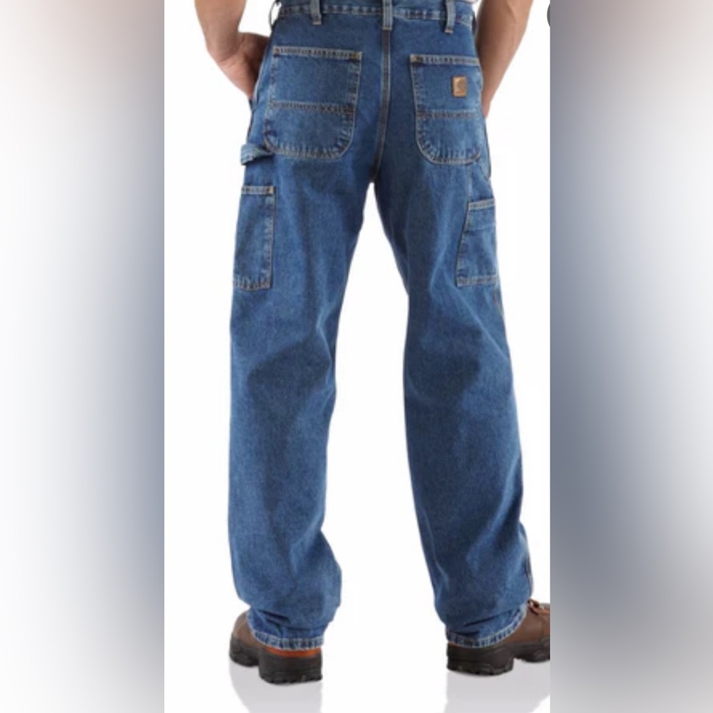 Carhartt Loose Original Fit‎ Work Dungaree Carpenter Jeans B13 DPS 36x32 NWT - Picture 2 of 12